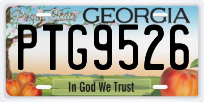 GA license plate PTG9526