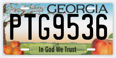 GA license plate PTG9536