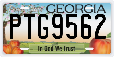 GA license plate PTG9562