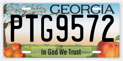 GA license plate PTG9572