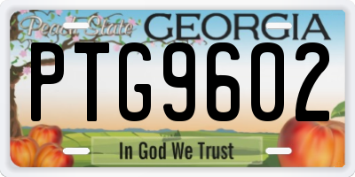 GA license plate PTG9602