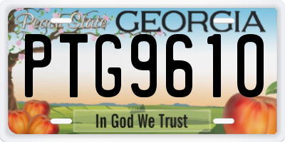 GA license plate PTG9610