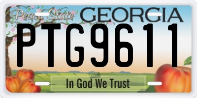 GA license plate PTG9611