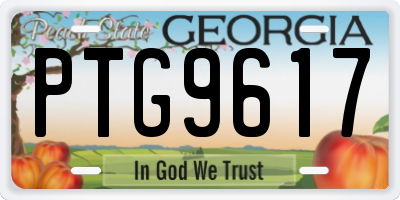 GA license plate PTG9617