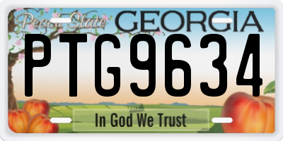 GA license plate PTG9634