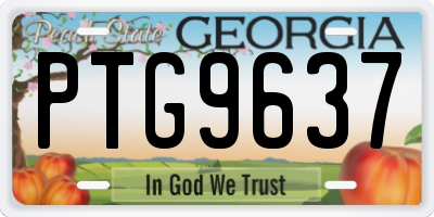 GA license plate PTG9637