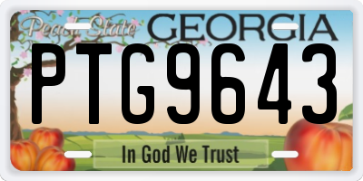 GA license plate PTG9643