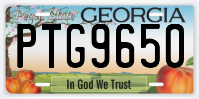 GA license plate PTG9650