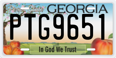 GA license plate PTG9651