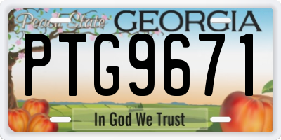 GA license plate PTG9671