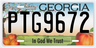 GA license plate PTG9672
