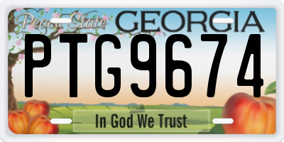 GA license plate PTG9674