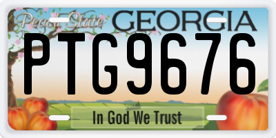 GA license plate PTG9676