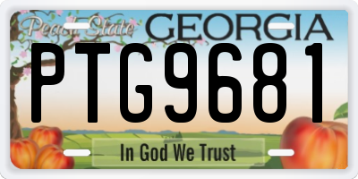 GA license plate PTG9681
