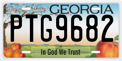 GA license plate PTG9682