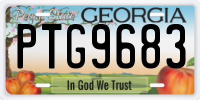 GA license plate PTG9683