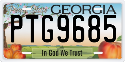 GA license plate PTG9685