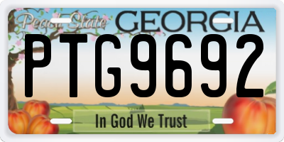 GA license plate PTG9692