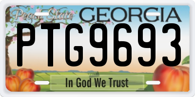 GA license plate PTG9693