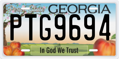 GA license plate PTG9694