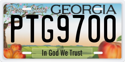 GA license plate PTG9700