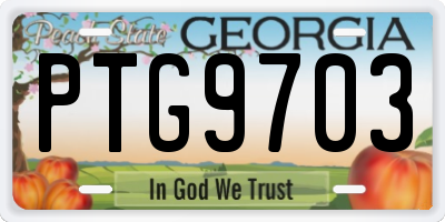GA license plate PTG9703