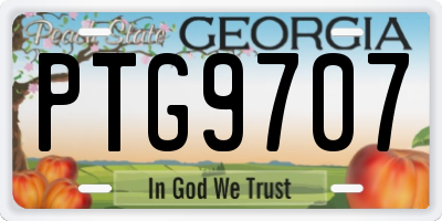 GA license plate PTG9707