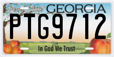 GA license plate PTG9712