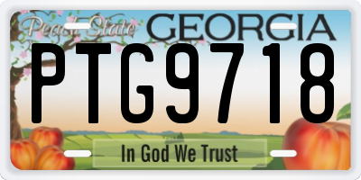 GA license plate PTG9718