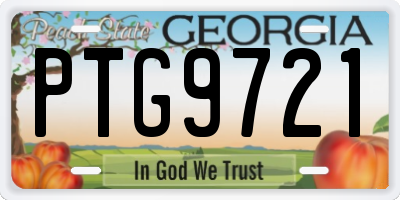 GA license plate PTG9721