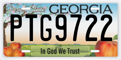 GA license plate PTG9722