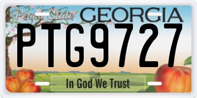 GA license plate PTG9727