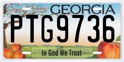 GA license plate PTG9736