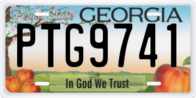 GA license plate PTG9741