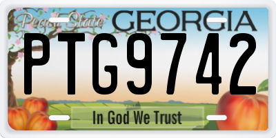 GA license plate PTG9742
