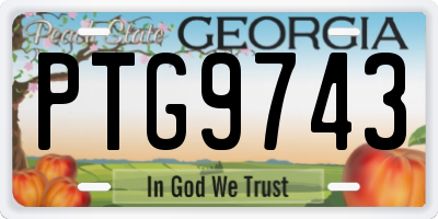GA license plate PTG9743