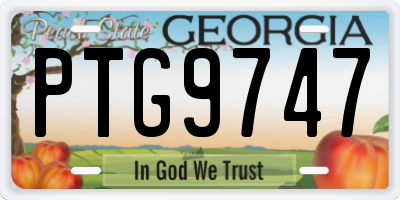 GA license plate PTG9747
