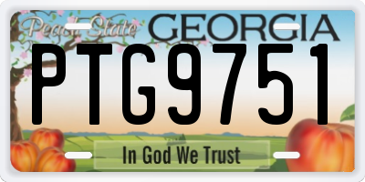 GA license plate PTG9751