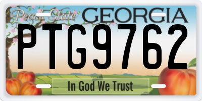 GA license plate PTG9762