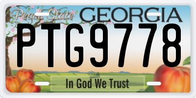 GA license plate PTG9778