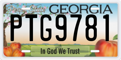 GA license plate PTG9781