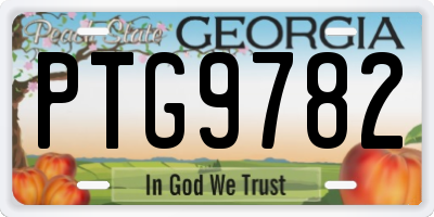 GA license plate PTG9782