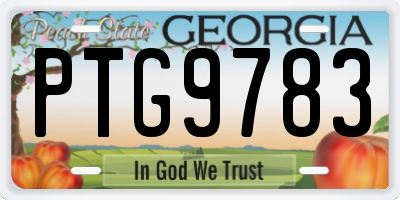 GA license plate PTG9783