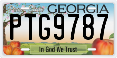 GA license plate PTG9787