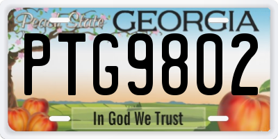 GA license plate PTG9802