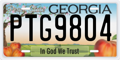 GA license plate PTG9804
