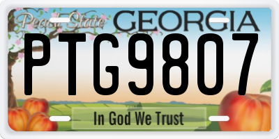 GA license plate PTG9807