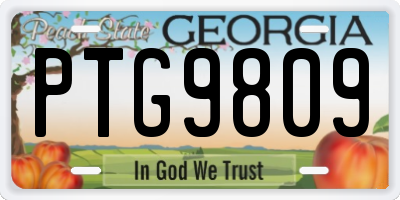 GA license plate PTG9809