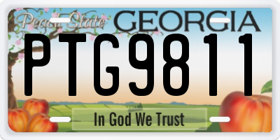 GA license plate PTG9811