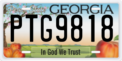 GA license plate PTG9818